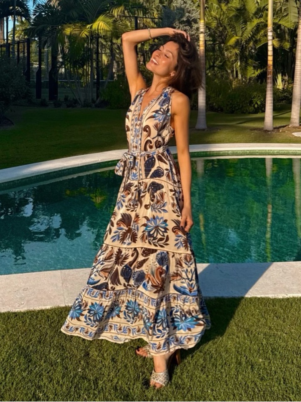 Farm Rio Sand Nature Maxi Dress
